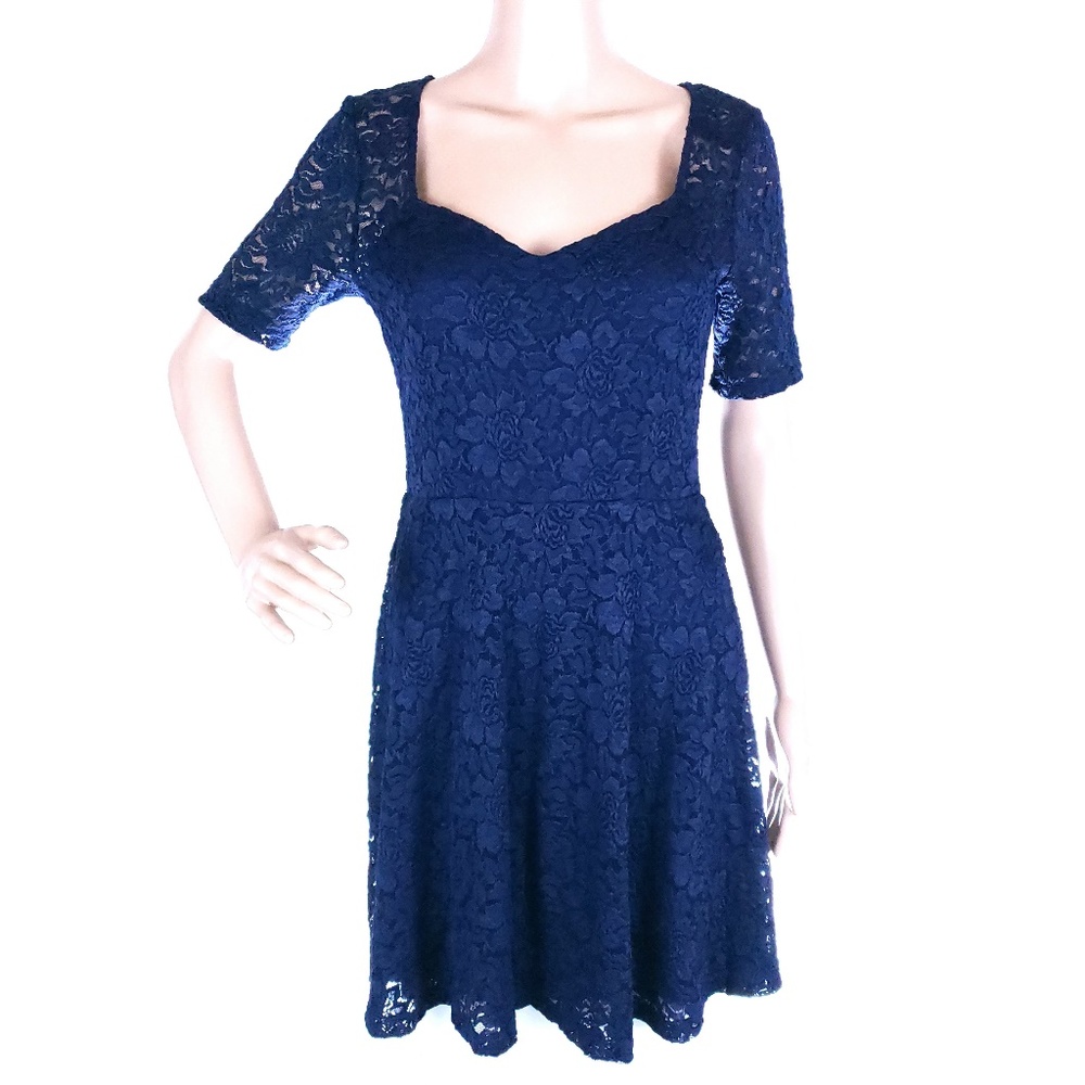 Pins & Needles Women Dress Lace Floral Sheer Back Size M
